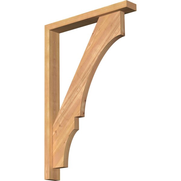 Ekena Millwork Balboa Block Smooth Bracket w/ Offset Brace, Western Red Cedar, 3 1/2"W x 24"D x 36"H BKT0402X24X36BOA05SWR - main